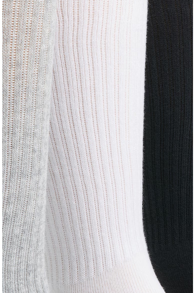 3-Pack Leander Logo Crew Socks, Alternate, color, WHITE / GREY / BLACK
