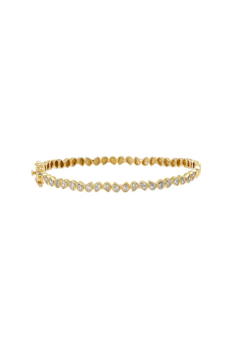 Lab Grown Diamond Multi Pear Bezel Bangle 14K, Alternate, color, 14K Gold