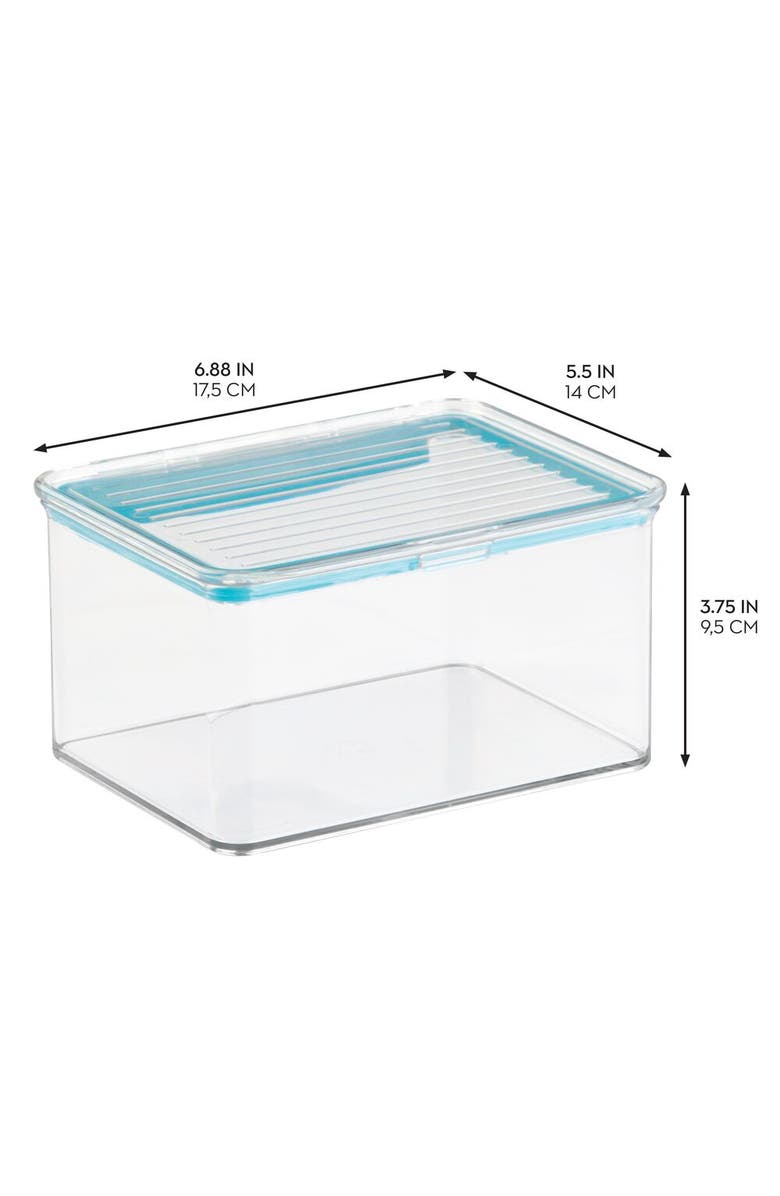 iDesign Small Food Storage Box with Airtight Seal - Set of 4 - Clear, Alternate, color, Natural