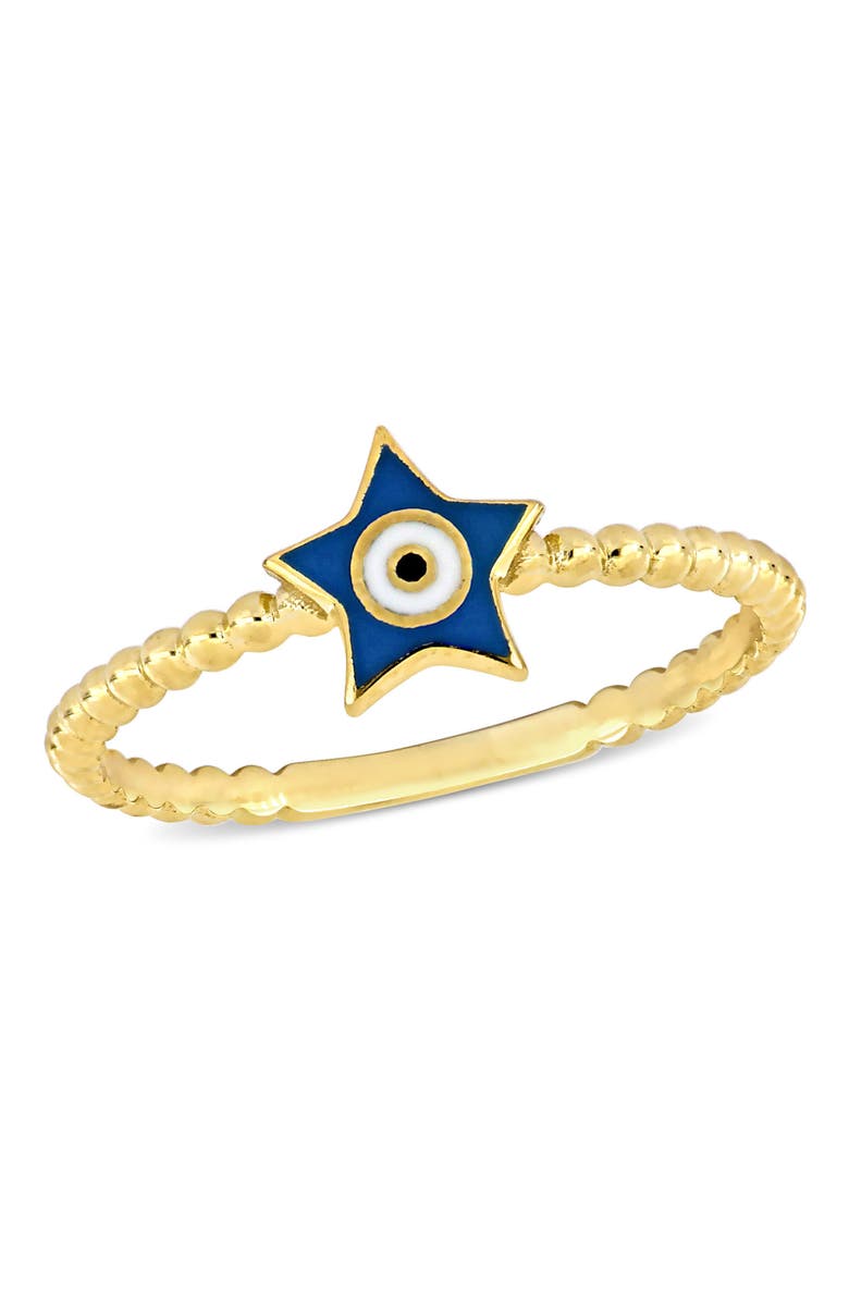 Julianna B. Turquoise & White Enamel Star Evil Eye Ring 14k, Main, color, Turquoise