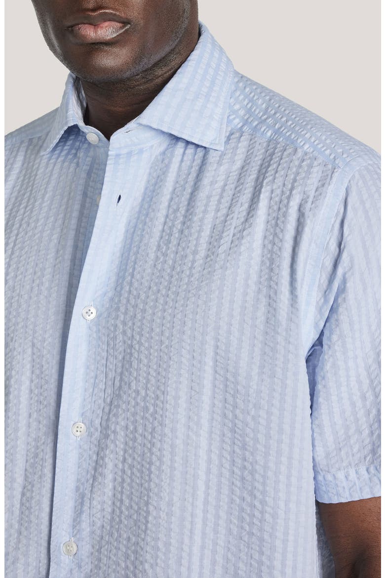 Bedford Cotton Seersucker Button-Up Shirt, Alternate, color, PALE BLUE