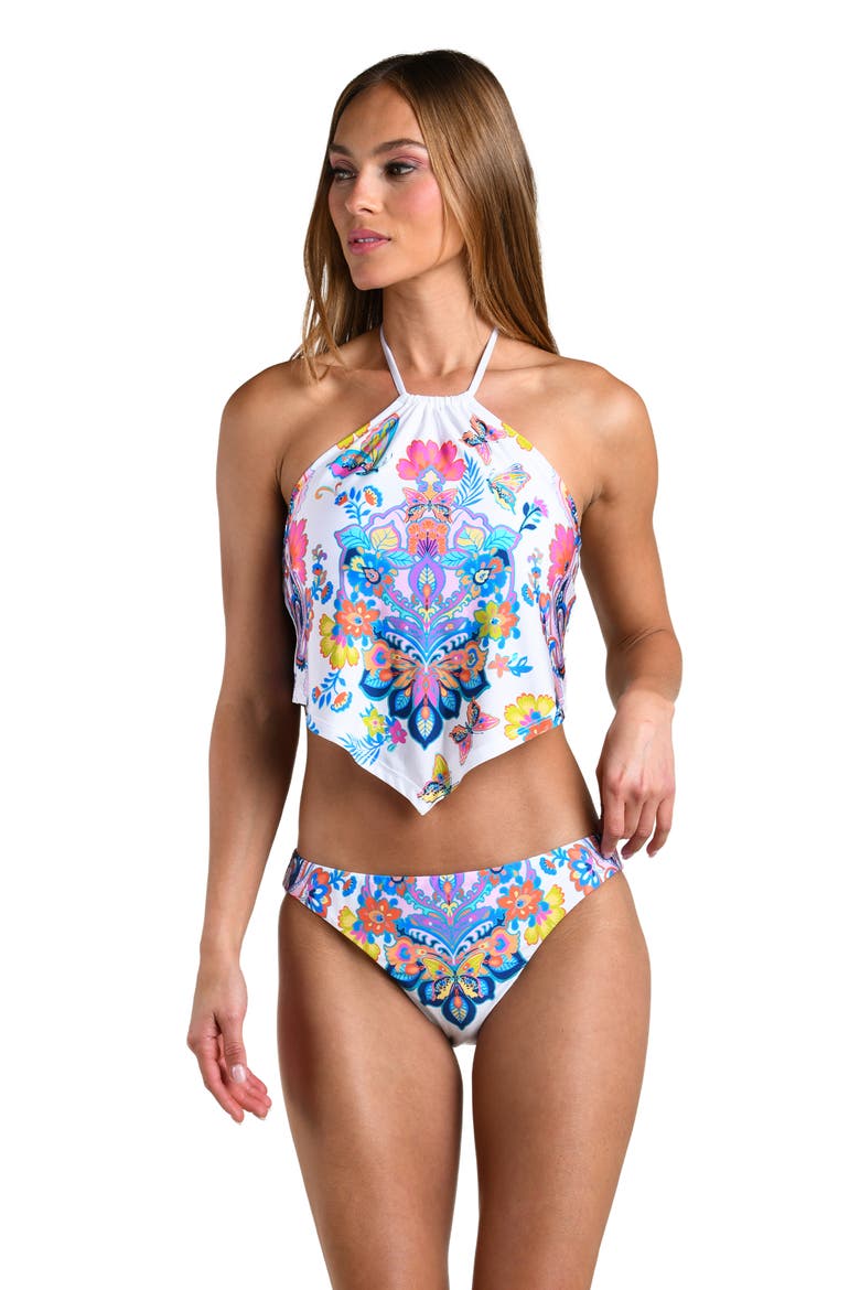 Butterfly Halter Tankini Top, Alternate, color, MULTI