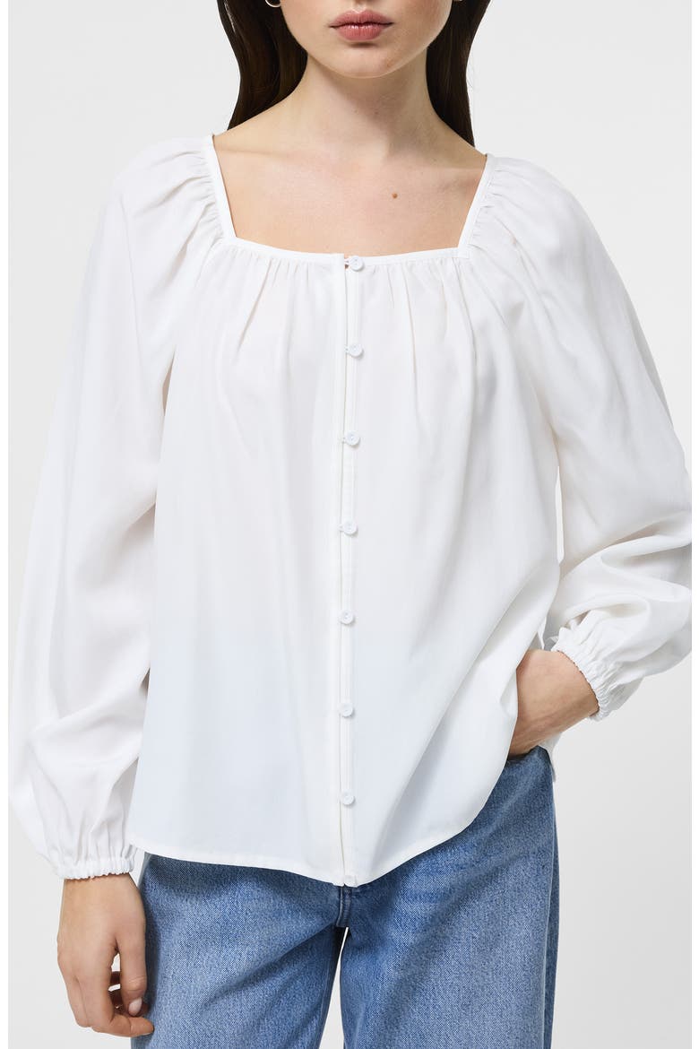 Balloon Sleeve Button-Up Shirt, Main, color, IVORY