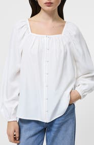French Connection Balloon Sleeve Button-Up Shirt