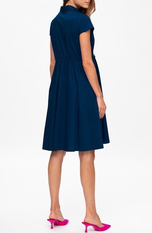 Pietro Brunelli Maternity Maternity Poplin Nursing Friendly Button-front Drawstring Viola Shirt Dress