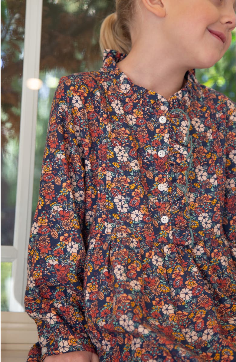 Beet World Long Sleeves Dress with Front Ruffle, Alternate, color, Garden Confetti