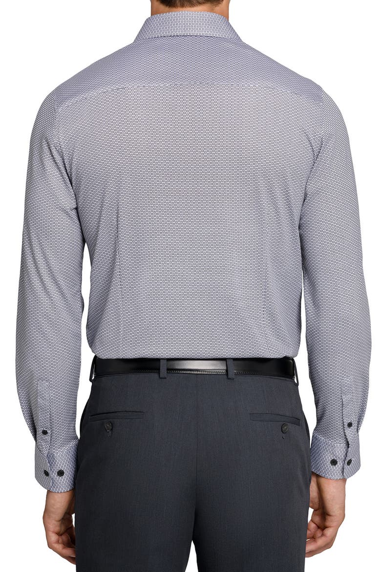 Reworked Slim Fit Grey Medallion Print Cotton Dress Shirt, Alternate, color, GREY