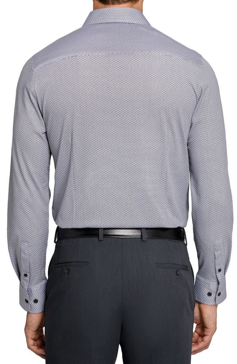 W.R.K Reworked Slim Fit Grey Medallion Print Cotton Dress Shirt, Alternate, color, Grey