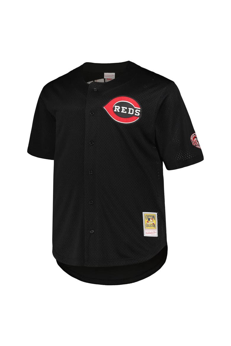 Men's Mitchell & Ness Ken Griffey Jr. Black Cincinnati Reds Big & Tall Cooperstown Collection Batting Practice Replica Jersey, Alternate, color, Black