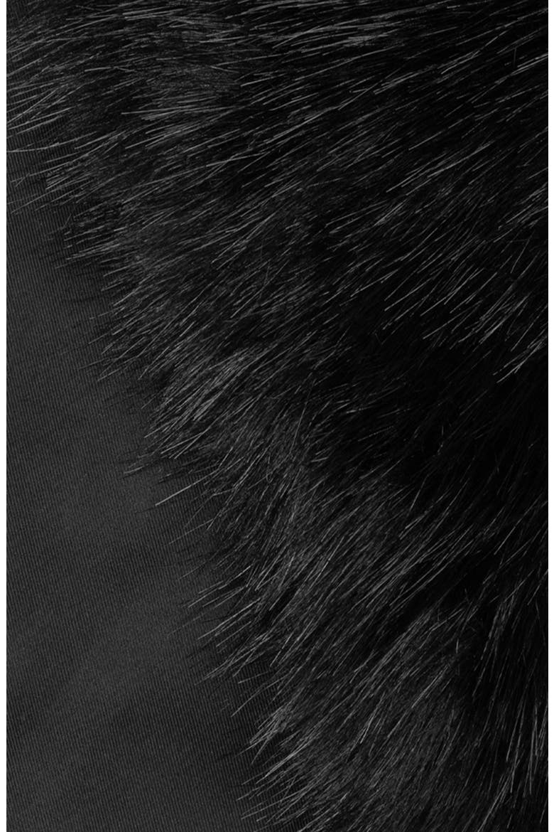 Faux Fur Scarf, Alternate, color, BLACK