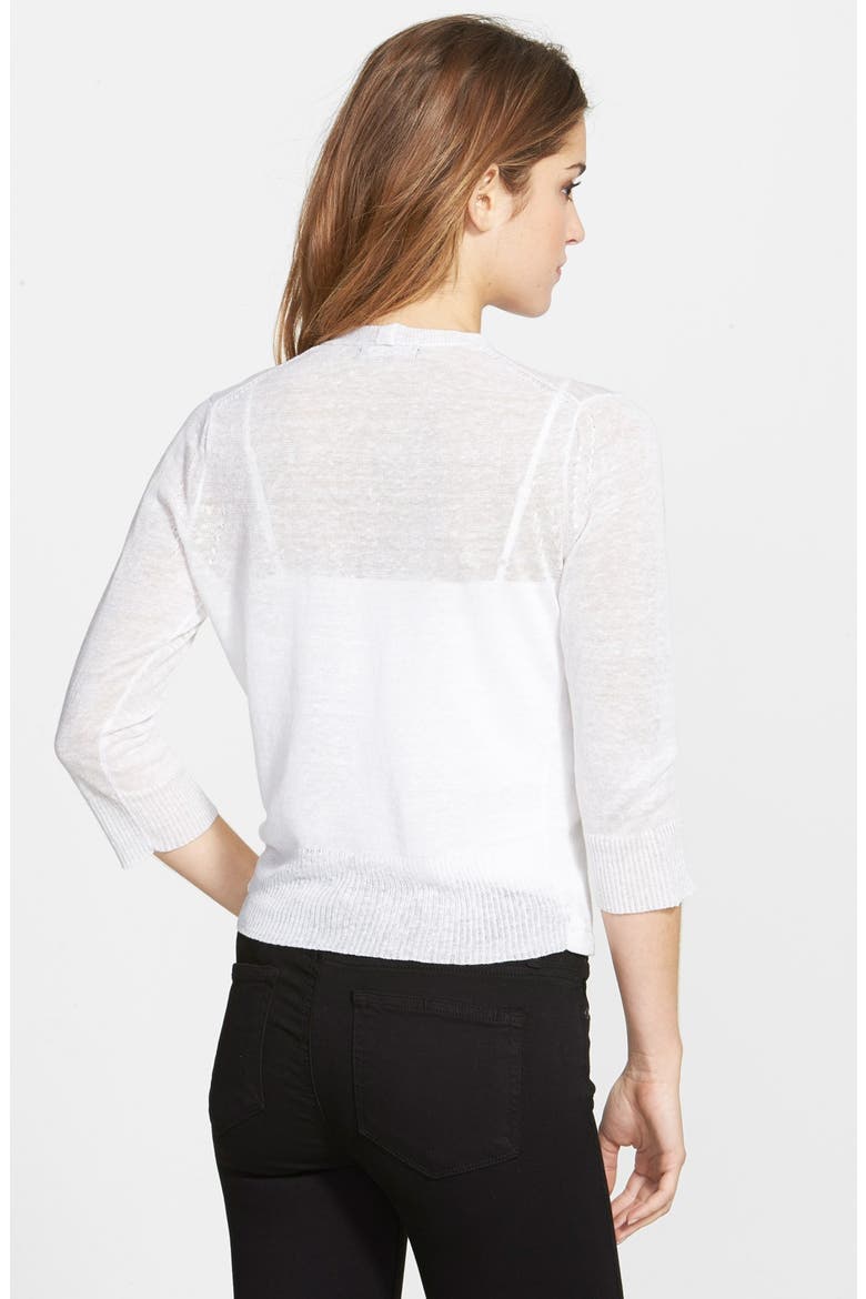 '4-Way' Convertible Three-Quarter Sleeve Cardigan, Alternate, color, PAPER WHITE