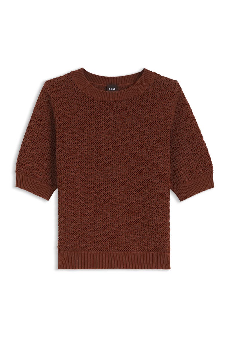 Folearia Short Sleeve Cotton Sweater, Alternate, color, TORTOISE SHELL