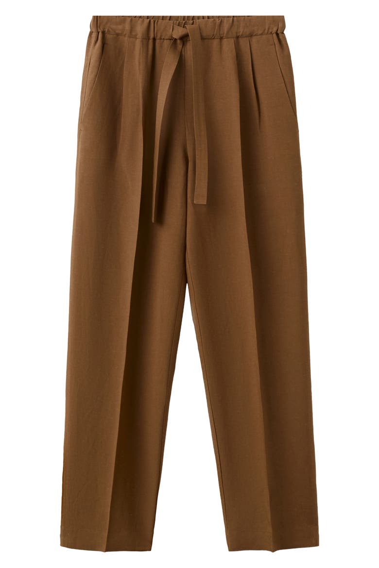 Drawstring Straight Leg Pants, Alternate, color, CARAMEL