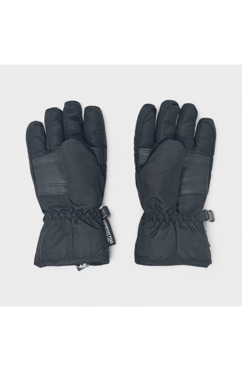 London Fog Boy's Ski Gloves with Velcro Closure, Alternate, color, Black