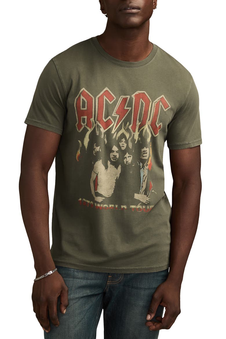 AC/DC Tour Cotton Graphic T-Shirt, Main, color, RAVEN