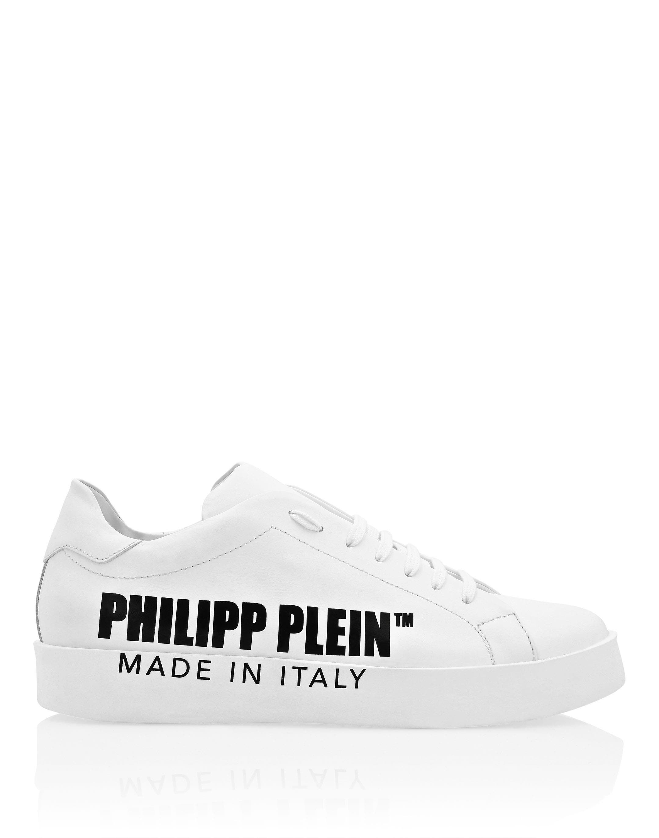 Leather Lo-Top Sneakers Philipp Plein Tm Luxe Men, Alternate, color, white