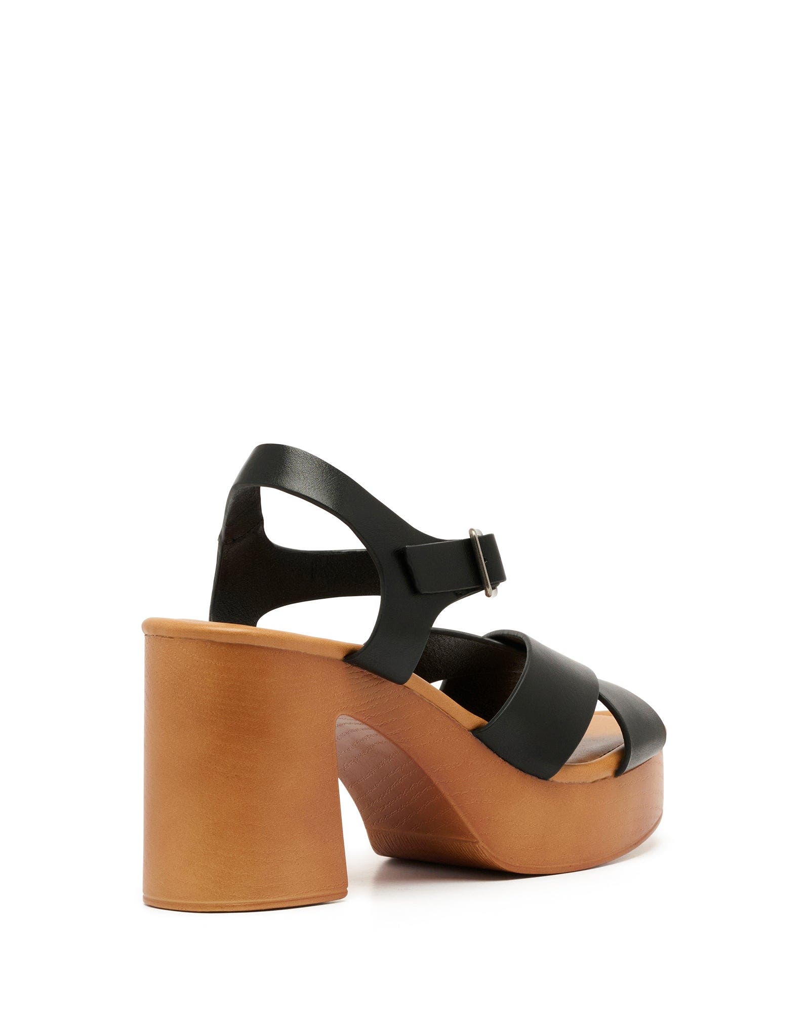 Brynn Open Round Toe Sandal, Alternate, color, Black Smooth Pu