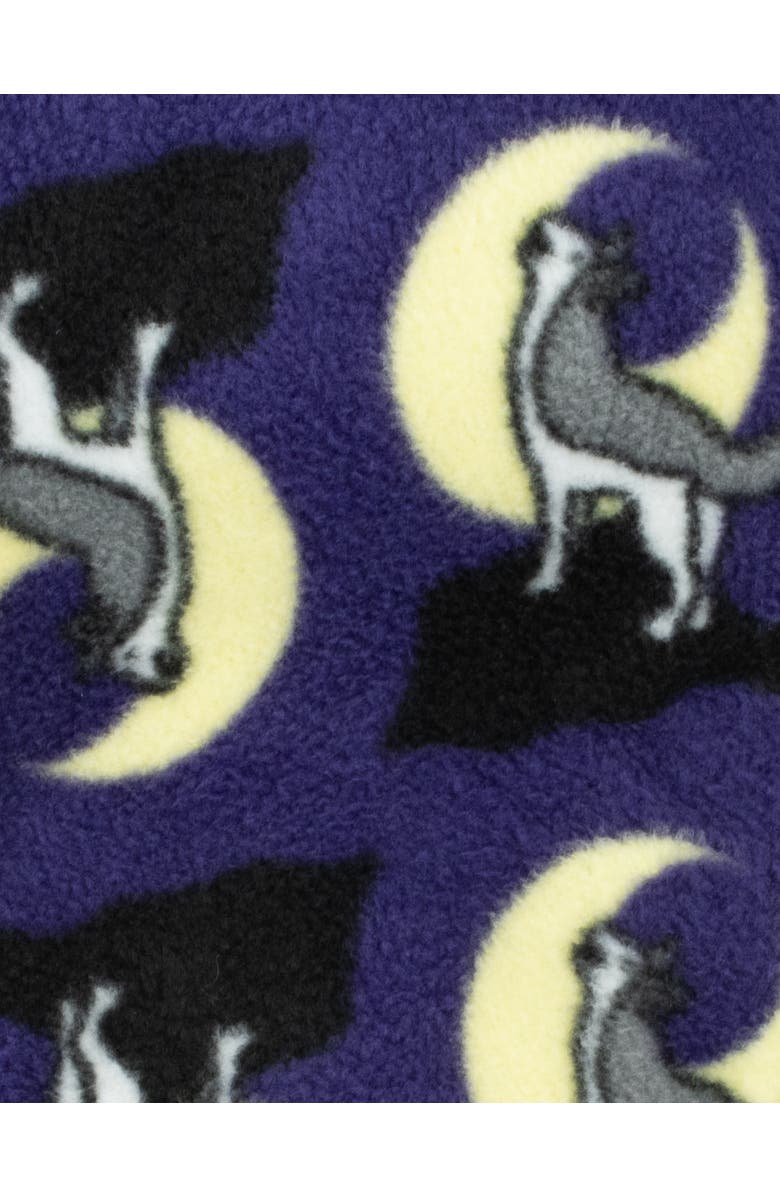 Leveret Kids Cotton Top & Fleece Pants Printed Matching Family Holiday Pajamas, Alternate, color, Wolf