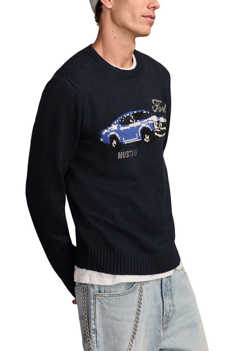 Mustang Cotton Blend Sweater, Alternate, color, CADET NAVY