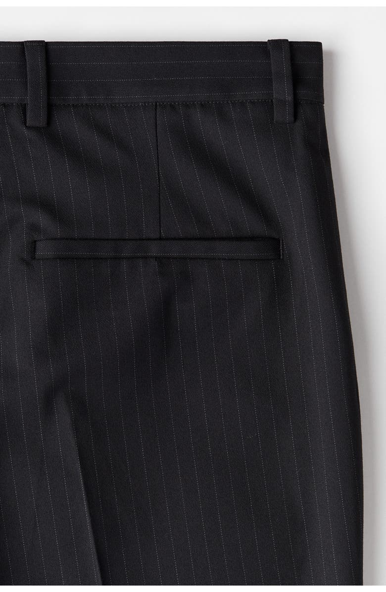 H&M Relaxed-fit suit pants, Alternate, color, Black/Pinstriped