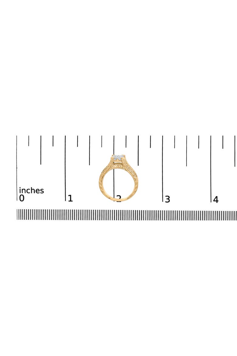 14K Yellow Gold 1.0 Cttw Princess Composite Diamond Engagement Ring, Alternate, color, Yellow
