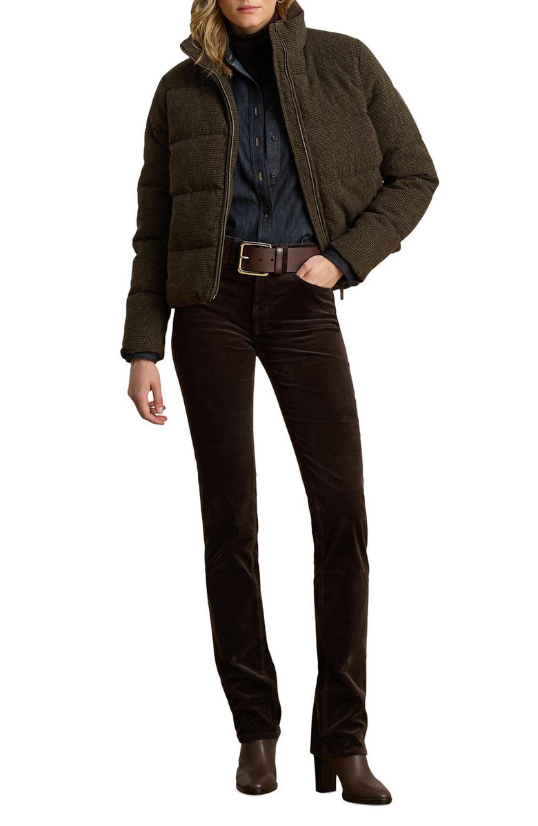 Lauren Ralph Lauren Puffer Jacket, Alternate, color, Brown Mini Check