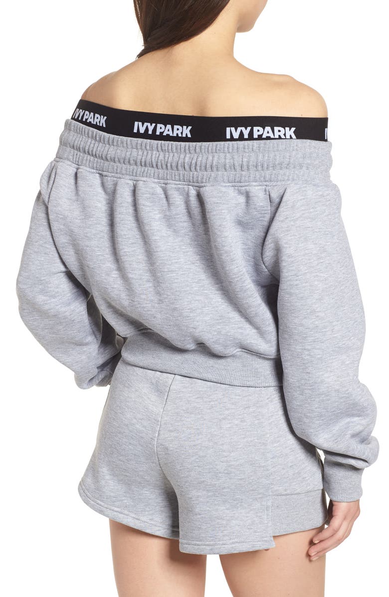 IVY PARK<sup>®</sup> Off the Shoulder Crop Sweatshirt, Alternate, color, 