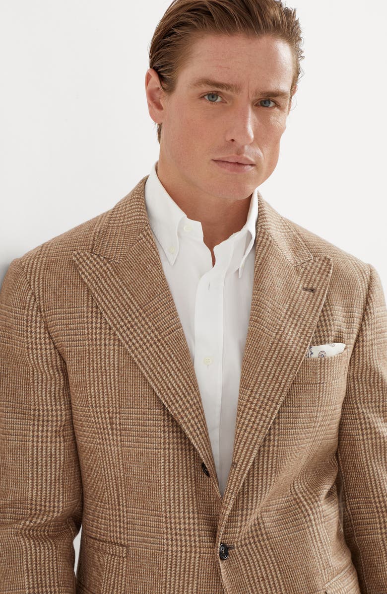 Brunello Cucinelli Prince of Wales deconstructed blazer, Alternate, color, 