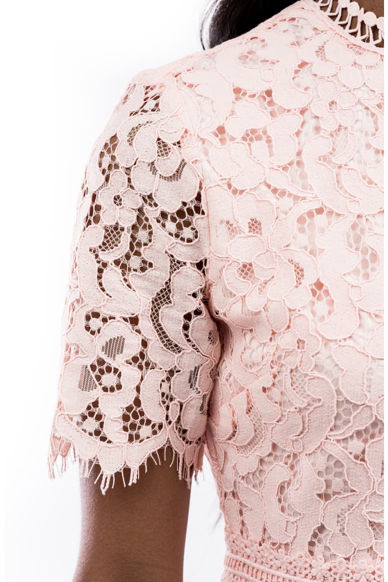 Lace Sheath Dress, Alternate, color, PINK