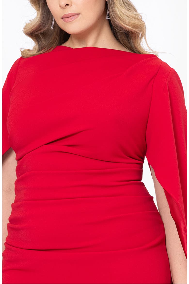 Drape Back Cocktail Dress, Alternate, color, RED