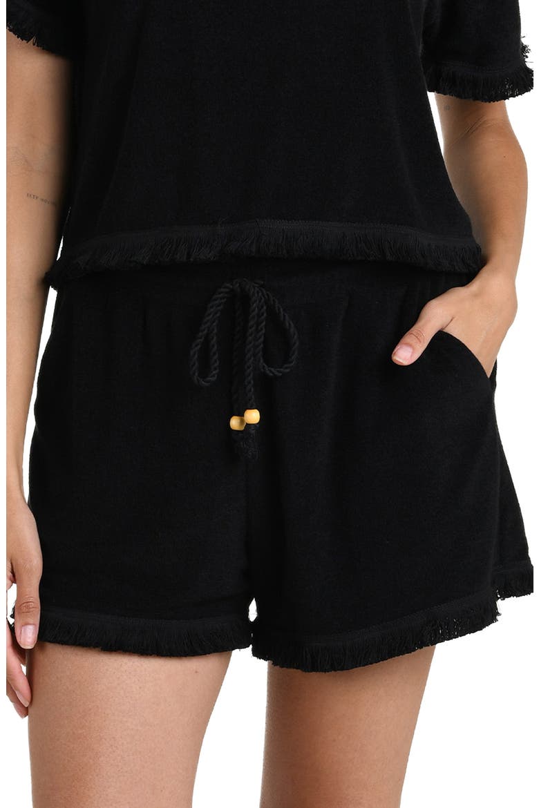 Wild Nomad Fringe Trim Cover-Up Shirt, Alternate, color, BLACK