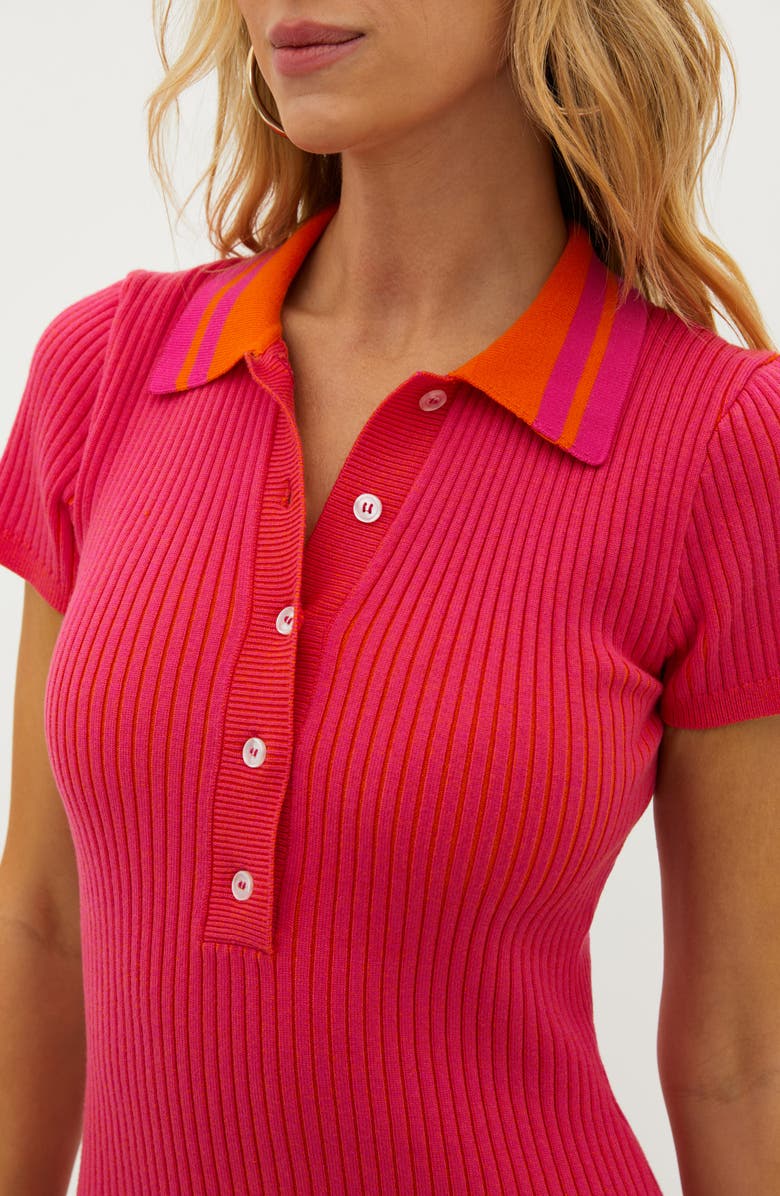 Beach Riot Presley Rib Polo Sweater Dress, Alternate, color,