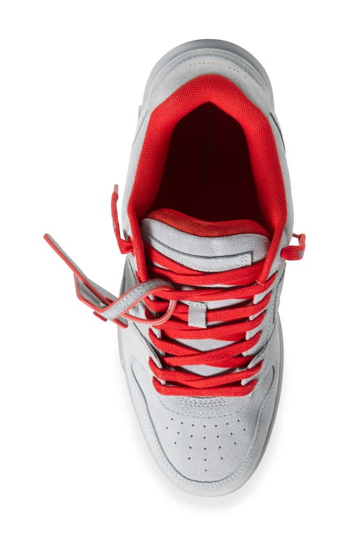 Off-white Men's Out Of Office Suede Sneakers In Light Blue - Brick Red