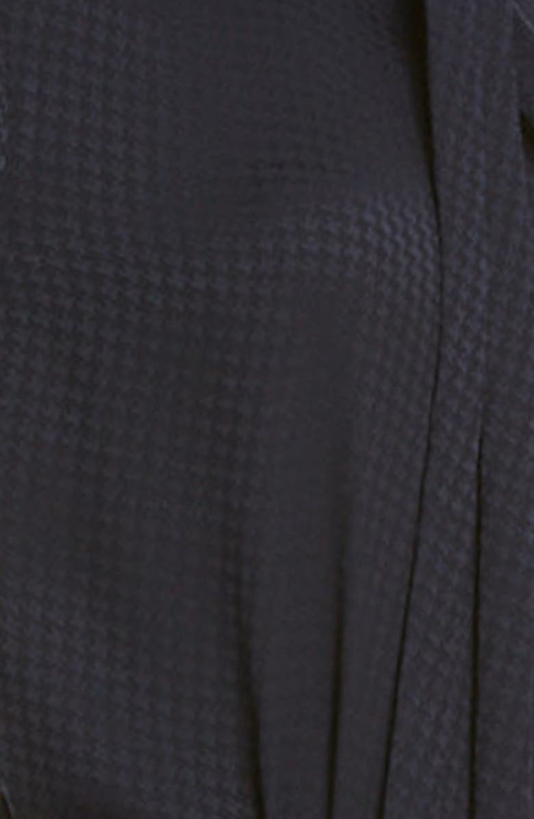 Saint Laurent Houndstooth Jacquard Long Sleeve Midi Dress, Alternate, color, 