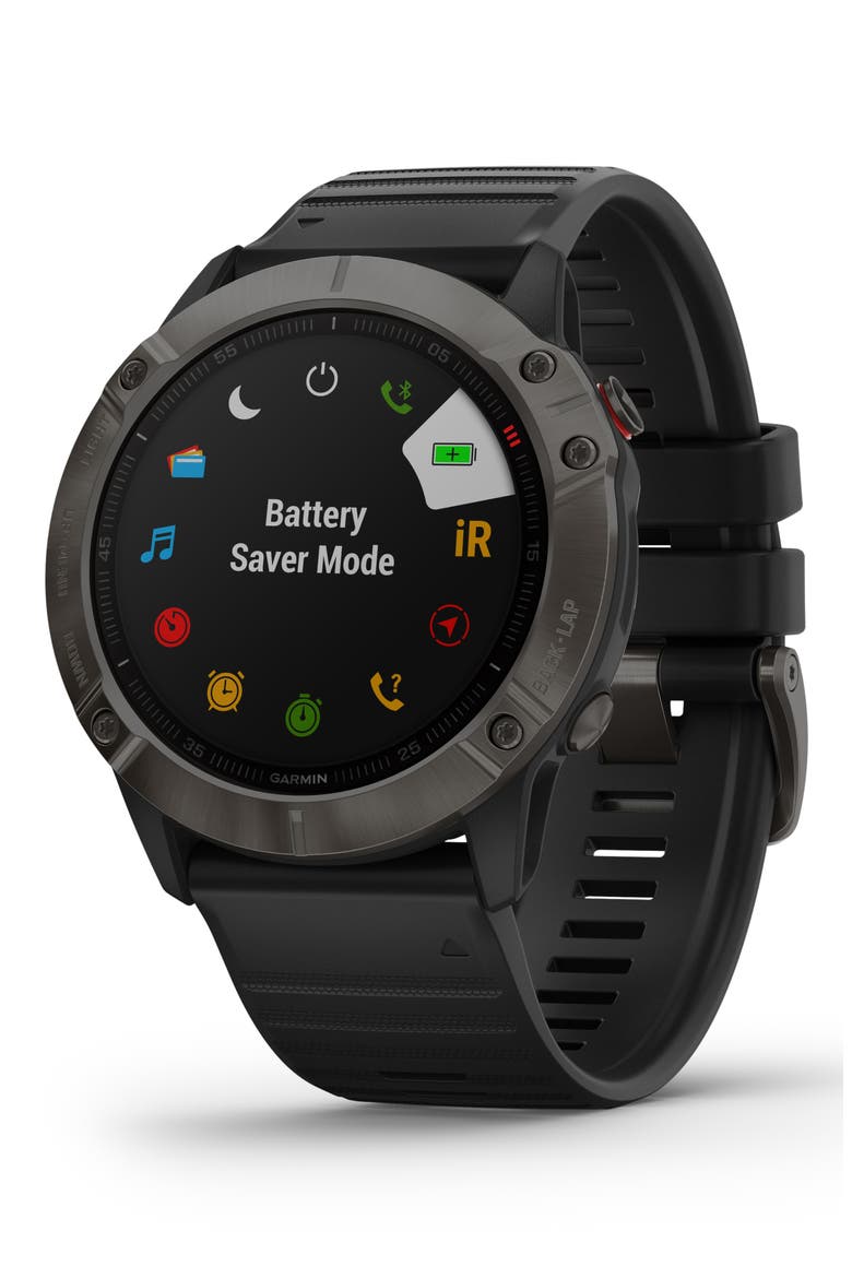 fenix® 6X Pro Sapphire Smart Watch, 51mm, Main, color, CARBON GRAY/ BLACK