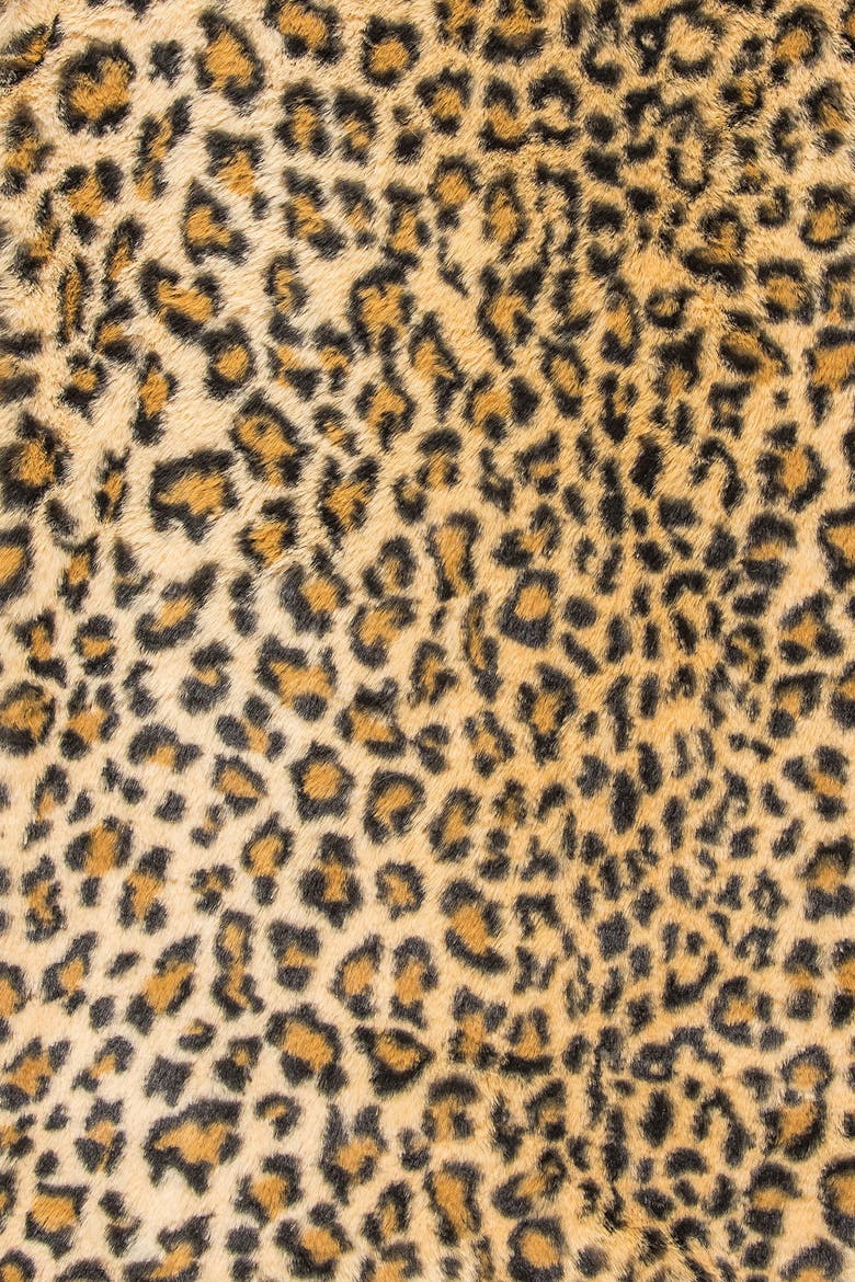 Burke Leopard Print Faux Fur Throw - 50" x 60", Alternate, color, LEOPARD