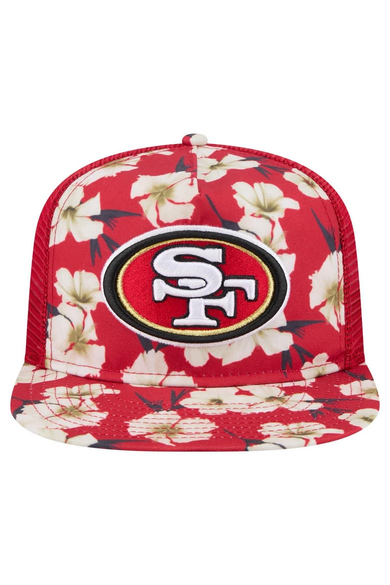 Men's New Era Scarlet San Francisco 49ers Adventure Pattern Golfer Snapback Hat, Alternate, color, Scarlet