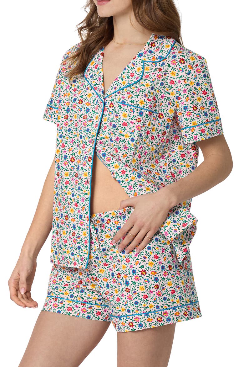Print Organic Cotton Poplin Short Pajamas, Alternate, color, WHIMSY DITSY