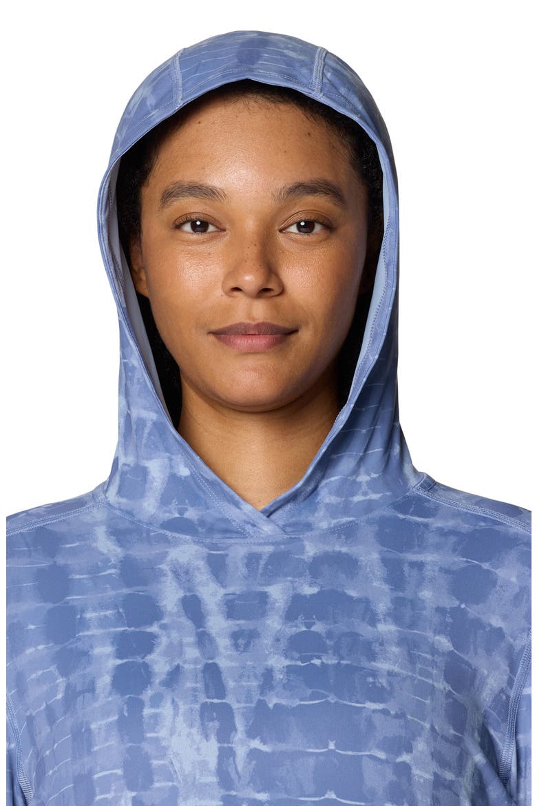 Crater Lake Long Sleeve UPF 50+ Hooded T-Shirt, Alternate, color, BEST COAST BLUE PRISMATIC