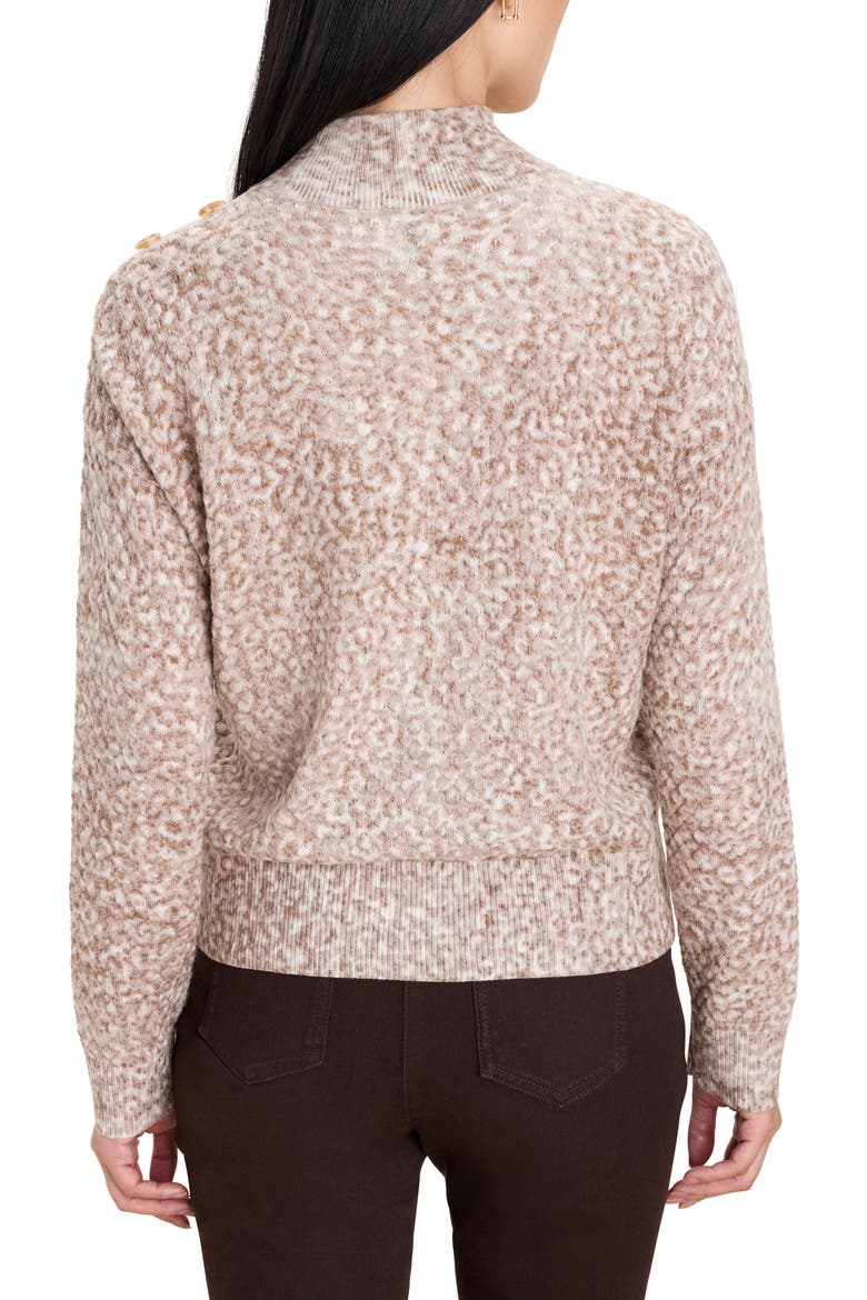 Cheetah Print Mock Neck Sweater, Alternate, color, NEUTRAL MULTI