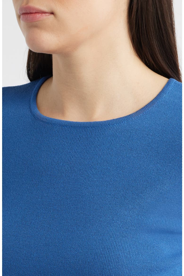 Short Sleeve Sweater, Alternate, color, RIVERSIDE BLUE