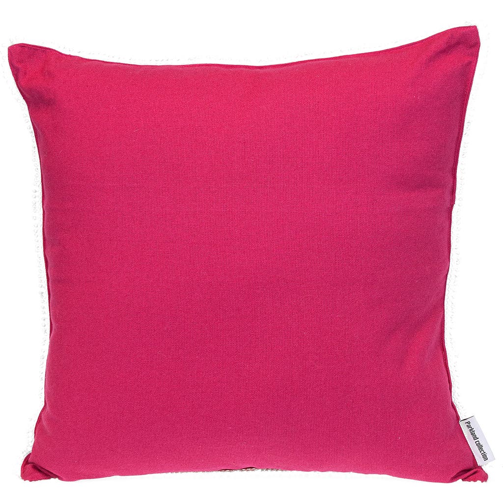 Parkland Collection Crochet Dot Throw Pillow In Pink