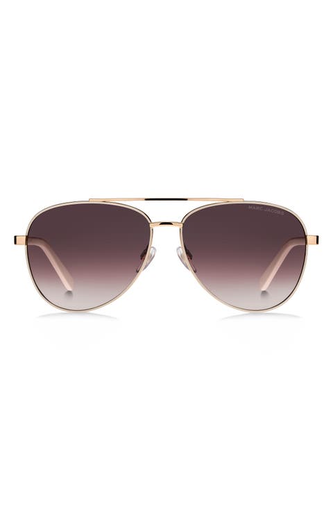 60mm Gradient Aviator Sunglasses