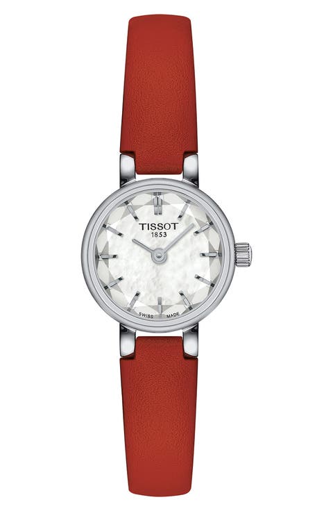 Lovely Round Leather Strap Watch, 19.5mm