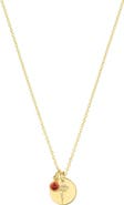 Set & Stones Lily Birth Flower and Birthstone Necklace