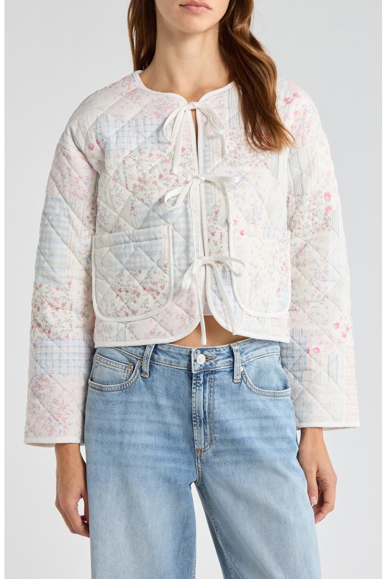 Tie Front Quilted Jacket (Women) | Nordstrom