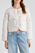 All in Favor Tie Front Quilted Jacket