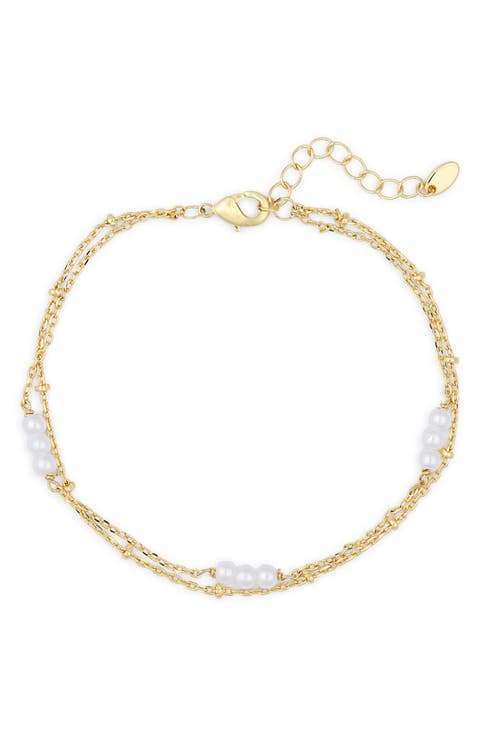 Demi Fine Faux Pearl Chain Bracelet