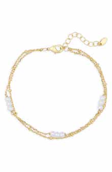 NORDSTROM RACK Demi Fine Faux Pearl Chain Bracelet