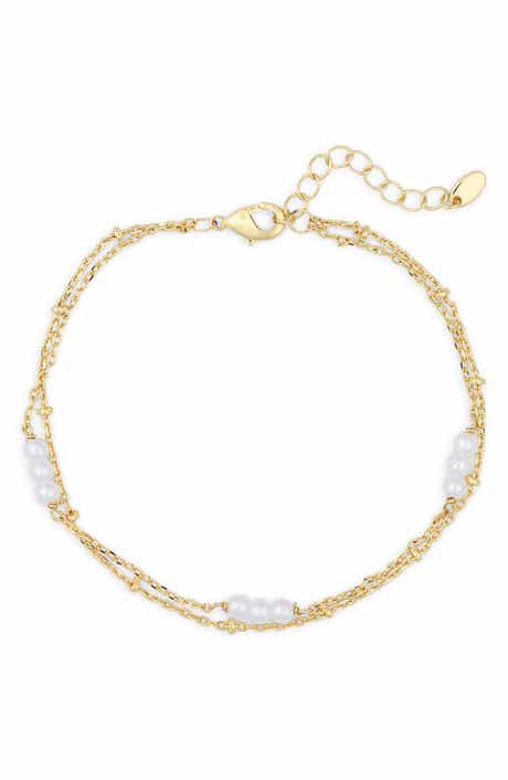 NORDSTROM RACK Demi Fine Faux Pearl Chain Bracelet